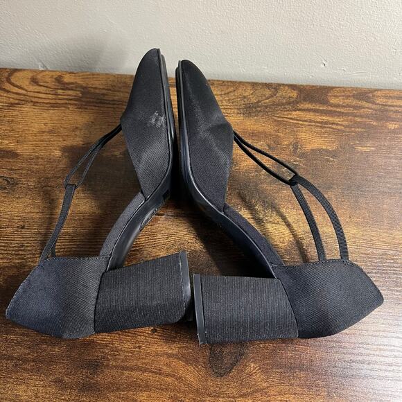Anne Klein Barclay Pumps 7 M Black T-Strap Block Heel Almond Toe Comfort Chic - Picture 8 of 11